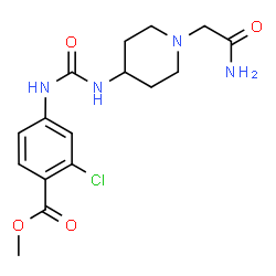ChemSpider 2D Image | Methyl 4-({[1-(2-amino-2-oxoethyl)-4-piperidinyl]carbamoyl}amino)-2-chlorobenzoate | C16H21ClN4O4