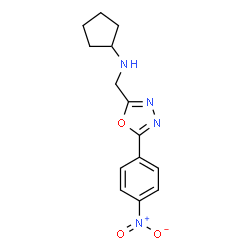 ChemSpider 2D Image | N-{[5-(4-Nitrophenyl)-1,3,4-oxadiazol-2-yl]methyl}cyclopentanamine | C14H16N4O3