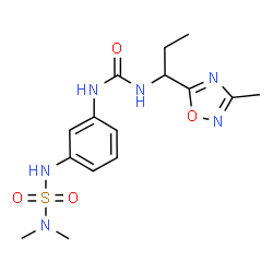 ChemSpider 2D Image | 1-{3-[(Dimethylsulfamoyl)amino]phenyl}-3-[1-(3-methyl-1,2,4-oxadiazol-5-yl)propyl]urea | C15H22N6O4S