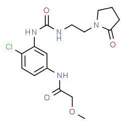 ChemSpider 2D Image | N-[4-Chloro-3-({[2-(2-oxo-1-pyrrolidinyl)ethyl]carbamoyl}amino)phenyl]-2-methoxyacetamide | C16H21ClN4O4