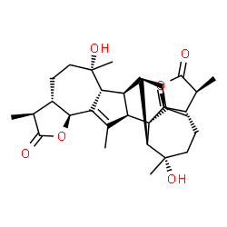 ChemSpider 2D Image | (1R,2R,5S,8S,9S,12S,13R,14S,15S,16R,17S,20S,21S,24S)-12,17-Dihydroxy-3,8,12,17,21,25-hexamethyl-6,23-dioxaheptacyclo[13.9.2.0~1,16~.0~2,14~.0~4,13~.0~5,9~.0~20,24~]hexacosa-3,25-diene-7,22-dione | C30H40O6