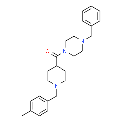 ChemSpider 2D Image | (4-Benzyl-1-piperazinyl)[1-(4-methylbenzyl)-4-piperidinyl]methanone | C25H33N3O