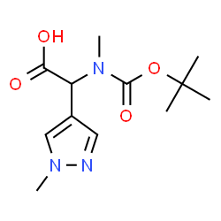 ChemSpider 2D Image | (Methyl{[(2-methyl-2-propanyl)oxy]carbonyl}amino)(1-methyl-1H-pyrazol-4-yl)acetic acid | C12H19N3O4