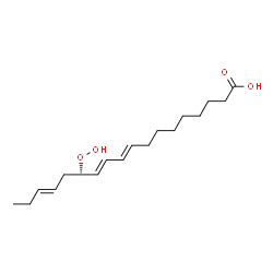 ChemSpider 2D Image | (9E,11E,13S,15E)-13-Hydroperoxy-9,11,15-octadecatrienoic acid | C18H30O4