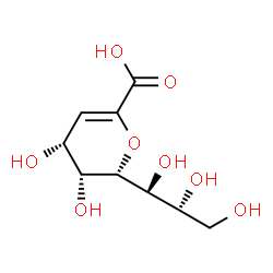 ChemSpider 2D Image | (6S)-2,6-Anhydro-3-deoxy-6-[(1R,2R)-1,2,3-trihydroxypropyl]-L-erythro-hex-2-enonic acid | C9H14O8