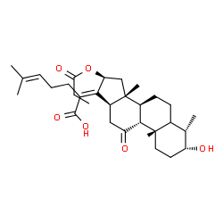 ChemSpider 2D Image | (3alpha,4alpha,8alpha,9beta,13alpha,14beta,16beta,17E)-3-Hydroxy-4,14-dimethyl-11-oxo-16-(propionyloxy)-18-norcholesta-17,24-dien-21-oic acid | C31H46O6