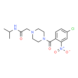 ChemSpider 2D Image | 2-[4-(4-Chloro-2-nitrobenzoyl)-1-piperazinyl]-N-isopropylacetamide | C16H21ClN4O4