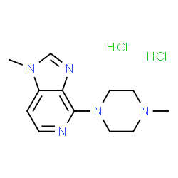 ChemSpider 2D Image | 1-Methyl-4-(4-methyl-1-piperazinyl)-1H-imidazo[4,5-c]pyridine dihydrochloride | C12H19Cl2N5