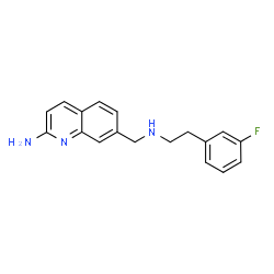 ChemSpider 2D Image | 7-[[2-(3-Fluorophenyl)ethylamino]methyl]quinolin-2-Amine | C18H18FN3