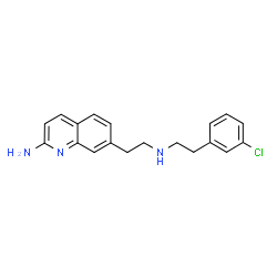 ChemSpider 2D Image | 7-[2-[2-(3-Chlorophenyl)ethylamino]ethyl]quinolin-2-Amine | C19H20ClN3