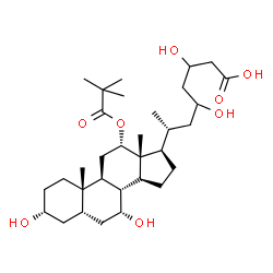 ChemSpider 2D Image | (7R)-7-{(3R,5S,7R,8R,9S,10S,12S,13R,14S,17R)-12-[(2,2-Dimethylpropanoyl)oxy]-3,7-dihydroxy-10,13-dimethylhexadecahydro-1H-cyclopenta[a]phenanthren-17-yl}-3,5-dihydroxyoctanoic acid (non-preferred name
) | C32H54O8