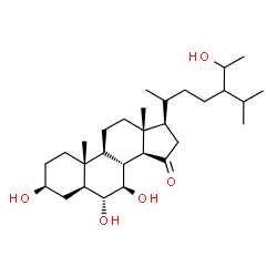 ChemSpider 2D Image | (3beta,5alpha,6alpha,7beta,24xi)-3,6,7,28-Tetrahydroxystigmastan-15-one | C29H50O5