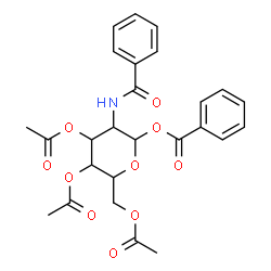 ChemSpider 2D Image | 3,4,6-Tri-O-acetyl-1-O-benzoyl-2-(benzoylamino)-2-deoxyhexopyranose | C26H27NO10