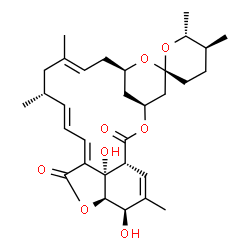 ChemSpider 2D Image | (1'R,2R,4'S,5S,6R,8'R,10'E,13'R,14'E,16'Z,20'R,21'R,24'S)-21',24'-Dihydroxy-5,6,11',13',22'-pentamethyl-3,4,5,6-tetrahydro-2'H,18'H-spiro[pyran-2,6'-[3,7,19]trioxatetracyclo[15.6.1.1~4,8~.0~20,24~]pen
tacosa[10,14,16,22]tetraene]-2',18'-dione | C31H42O8
