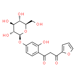 ChemSpider 2D Image | 4-[3-(2-Furyl)-3-oxopropanoyl]-3-hydroxyphenyl beta-D-glucopyranoside | C19H20O10