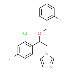 ChemSpider 2D Image | 1-{2-[(2-Chlorobenzyl)oxy]-2-(2,4-dichlorophenyl)ethyl}-1H-imidazole | C18H15Cl3N2O