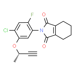 ChemSpider 2D Image | 2-{5-[(2S)-3-Butyn-2-yloxy]-4-chloro-2-fluorophenyl}-4,5,6,7-tetrahydro-1H-isoindole-1,3(2H)-dione | C18H15ClFNO3