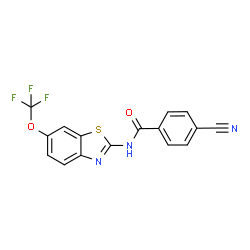 ChemSpider 2D Image | 4-Cyano-N-[6-(trifluoromethoxy)-1,3-benzothiazol-2-yl]benzamide | C16H8F3N3O2S