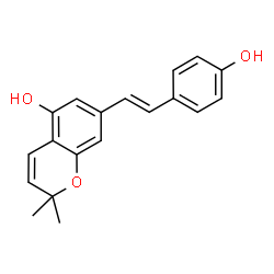 ChemSpider 2D Image | 7-[(E)-2-(4-Hydroxyphenyl)vinyl]-2,2-dimethyl-2H-chromen-5-ol | C19H18O3