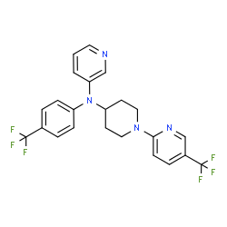ChemSpider 2D Image | N-[4-(Trifluoromethyl)phenyl]-N-[1-[5-(Trifluoromethyl)pyridin-2-Yl]piperidin-4-Yl]pyridin-3-Amine | C23H20F6N4