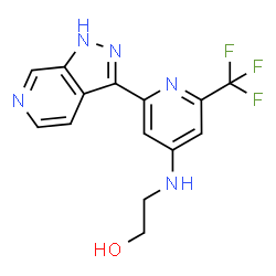 ChemSpider 2D Image | 2-{[2-(1H-Pyrazolo[3,4-c]pyridin-3-yl)-6-(trifluoromethyl)-4-pyridinyl]amino}ethanol | C14H12F3N5O