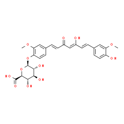 ChemSpider 2D Image | 4-[(1E,4Z,6E)-5-Hydroxy-7-(4-hydroxy-3-methoxyphenyl)-3-oxo-1,4,6-heptatrien-1-yl]-2-methoxyphenyl beta-D-glucopyranosiduronic acid | C27H28O12