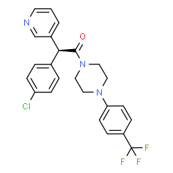 ChemSpider 2D Image | (S)-2-(4-Chlorophenyl)-2-Pyridin-3-Yl-1-[4-[4-(Trifluoromethyl)phenyl]piperazin-1-Yl]ethanone | C24H21ClF3N3O