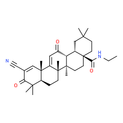 ChemSpider 2D Image | 2-Cyano-N-ethyl-3,12-dioxooleana-1,9(11)-dien-28-amide | C33H46N2O3