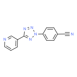 ChemSpider 2D Image | 4-[5-(3-Pyridinyl)-2H-tetrazol-2-yl]benzonitrile | C13H8N6
