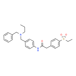 ChemSpider 2D Image | N-(4-{[Benzyl(propyl)amino]methyl}phenyl)-2-[4-(ethylsulfonyl)phenyl]acetamide | C27H32N2O3S