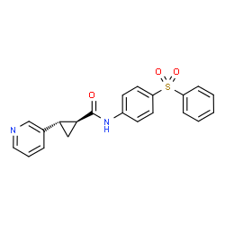 ChemSpider 2D Image | (1S,2S)-N-[4-(Phenylsulfonyl)phenyl]-2-(3-pyridinyl)cyclopropanecarboxamide | C21H18N2O3S