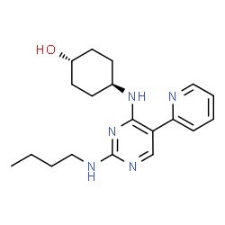 ChemSpider 2D Image | trans-4-{[2-(Butylamino)-5-(2-pyridinyl)-4-pyrimidinyl]amino}cyclohexanol | C19H27N5O