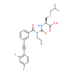 ChemSpider 2D Image | N-[{3-[(2,4-Difluorophenyl)ethynyl]benzoyl}(propyl)carbamoyl]-S-isobutyl-L-cysteine | C26H28F2N2O4S