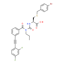 ChemSpider 2D Image | S-(4-Bromobenzyl)-N-[{3-[(2,4-difluorophenyl)ethynyl]benzoyl}(propyl)carbamoyl]-L-cysteine | C29H25BrF2N2O4S