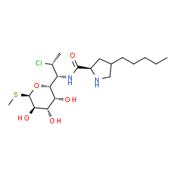 ChemSpider 2D Image | Methyl (5R)-5-{(1R,2R)-2-chloro-1-[(4-pentyl-D-prolyl)amino]propyl}-1-thio-beta-L-arabinopyranoside | C19H35ClN2O5S