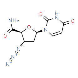 ChemSpider 2D Image | (2S,3S,5R)-3-Azido-5-(2,4-dioxo-3,4-dihydro-1(2H)-pyrimidinyl)tetrahydro-2-furancarboxamide | C9H10N6O4