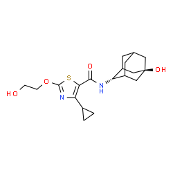 ChemSpider 2D Image | 4-Cyclopropyl-N-[(2s,5r)-5-hydroxyadamantan-2-yl]-2-(2-hydroxyethoxy)-1,3-thiazole-5-carboxamide | C19H26N2O4S