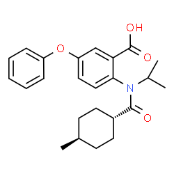 ChemSpider 2D Image | 2-{Isopropyl[(trans-4-methylcyclohexyl)carbonyl]amino}-5-phenoxybenzoic acid | C24H29NO4