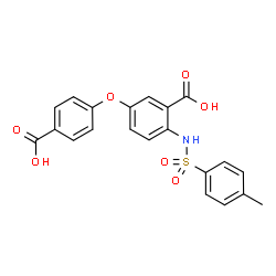 ChemSpider 2D Image | 5-(4-Carboxyphenoxy)-2-{[(4-methylphenyl)sulfonyl]amino}benzoic acid | C21H17NO7S