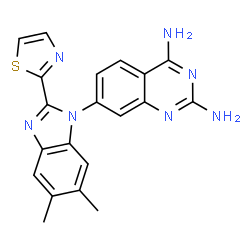 ChemSpider 2D Image | 7-[5,6-Dimethyl-2-(1,3-thiazol-2-yl)-1H-benzimidazol-1-yl]-2,4-quinazolinediamine | C20H17N7S