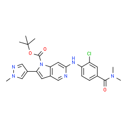 ChemSpider 2D Image | Tert-Butyl 6-((2-Chloro-4-(Dimethylcarbamoyl)phenyl)amino)-2-(1-Methyl-1h-Pyrazol-4-Yl)-1h-Pyrrolo[3,2-C]pyridine-1-Carboxylate | C25H27ClN6O3
