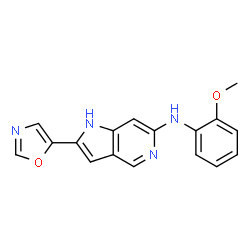 ChemSpider 2D Image | N-(2-Methoxyphenyl)-2-(1,3-oxazol-5-yl)-1H-pyrrolo[3,2-c]pyridin-6-amine | C17H14N4O2