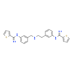ChemSpider 2D Image | N-(3-{2-[(3-{[Imino(2-thienyl)methyl]amino}benzyl)amino]ethyl}phenyl)-2-thiophenecarboximidamide | C25H25N5S2