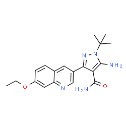 ChemSpider 2D Image | 5-Amino-1-Tert-Butyl-3-(7-Ethoxyquinolin-3-Yl)-1h-Pyrazole-4-Carboxamide | C19H23N5O2