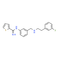 ChemSpider 2D Image | N-[3-({[2-(3-Fluorophenyl)ethyl]amino}methyl)phenyl]-2-thiophenecarboximidamide | C20H20FN3S