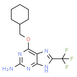 ChemSpider 2D Image | 6-(Cyclohexylmethoxy)-8-(trifluoromethyl)-3H-purin-2-amine | C13H16F3N5O