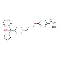 ChemSpider 2D Image | 4-(3-{4-[Cyclopentyl(hydroxy)2-pyridinylmethyl]-1-piperidinyl}propoxy)benzenesulfonamide | C25H35N3O4S