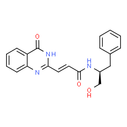 ChemSpider 2D Image | (2E)-N-[(2S)-1-Hydroxy-3-phenyl-2-propanyl]-3-(4-oxo-1,4-dihydro-2-quinazolinyl)acrylamide | C20H19N3O3