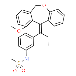 ChemSpider 2D Image | N-{3-[(1Z)-1-(10-Methoxydibenzo[b,e]oxepin-11(6H)-ylidene)propyl]phenyl}methanesulfonamide | C25H25NO4S