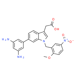ChemSpider 2D Image | [6-(3,5-Diaminophenyl)-1-(2-methoxy-5-nitrobenzyl)-1H-indol-3-yl]acetic acid | C24H22N4O5